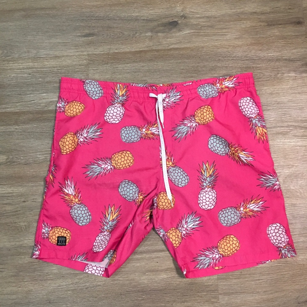 Brooklyn Cloth Pink Pineapple Swim Shorts